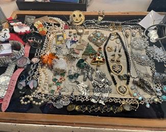 Lots of vintage costume jewelry