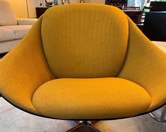 Mustard yellow MCM swivel chair