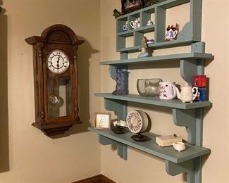 Farmhouse sea foam green/blue wall shelving hanging for collections
