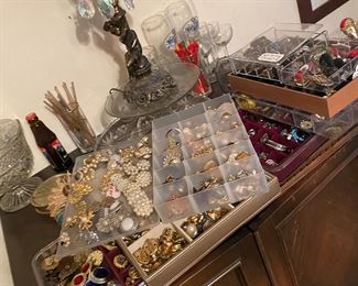 TONS OF JEWELRY IN OUR JEWELRY ROOM !!!   Only 3 customers are allloeed in at one time.  Judith will be your Jewelry assistant and will bag and label your jewelry and send you to the cashier with you guest check to pay, then you will exchange th “Paid” stub for your stapled bag of jewelry with your name on it ….