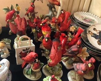 Many cardinal figurines