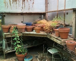 Lots of pots and garden supplies at this sale!