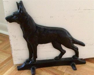 Vintage Cast Iron Doorstop, German Shephard