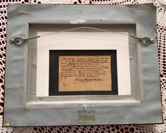 A Little Story on Back of Painting