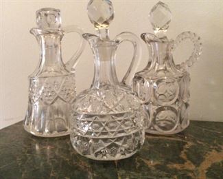 Antique Lead Crystal & Cut Glass Cruet Collection