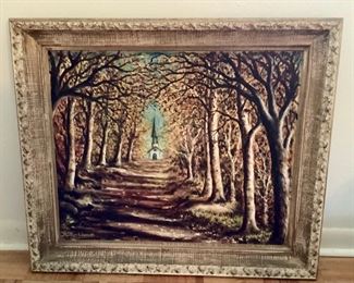 Chapel in the Woods, Framed Vintage Artwork