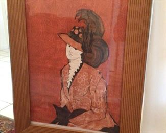 Steven White Woodblock Print, "Marion in Costume", 1973, Signed