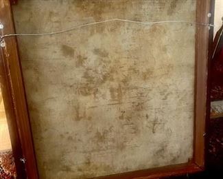 Large Vintage Original Oil Painting, One of a Kind, Unsigned (Back)