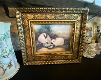 Bunnies Print in Good Gold Frame