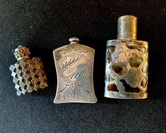 Sterling Miniature Perfume Vials, Vintage & Antique Silver & Made in France Tiny Perfume Vial