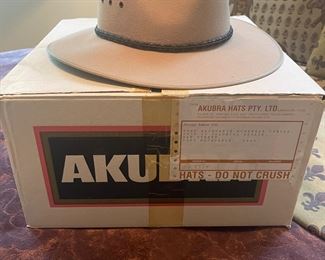 Akubra hat with box. Well cared for