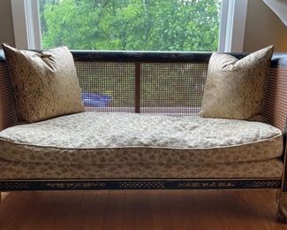 Ca 1870 Chinoiserie sofa with silk, just look at the fine detail. 