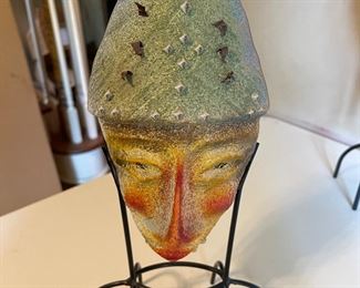 Cassandra Glass studio art glass- sand casted glass mask