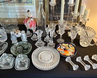 Mikasa candlesticks and other crystal 