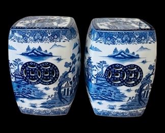 Blue and white Garden Stools