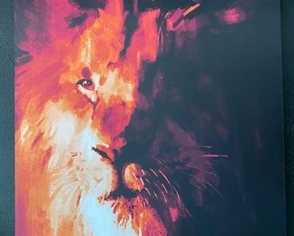 meow baby, big bold lion canvas art