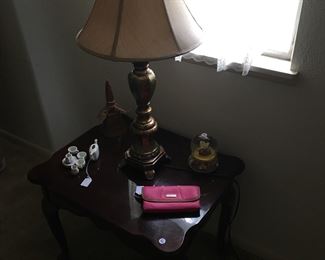 End table, lamp