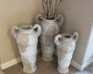 Trio of decorative urns