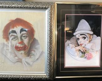 Circus clown and Pierrot 