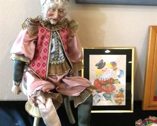 Large clown Jester doll
