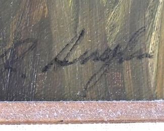 Signature on bluebonnet painting