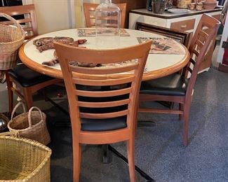 Table with four chairs! In good condition and very sturdy $45