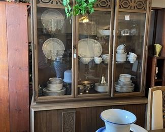 MCM china cabinet and table $350 w/4 chairs