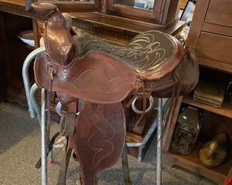 Vintage leather saddle
