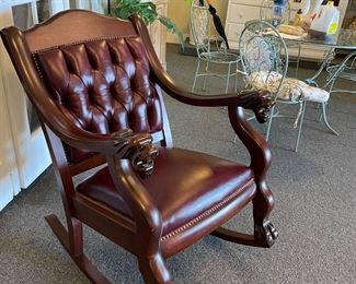 Gorgeous leather and wood rocker from Germany $495 would make a great Father’s Day gift!