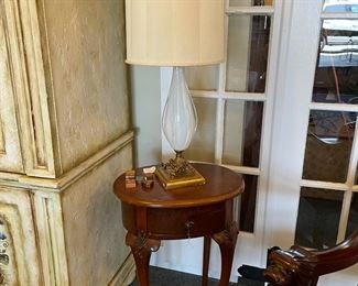 Rare Herman Miller occasional table. Drawer opens on both sides $75 Murano Lamp $295