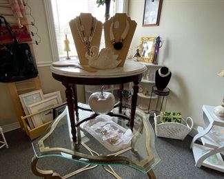 Glass and metal end table