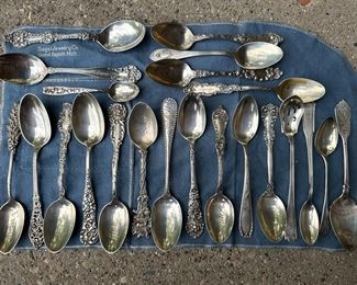 Assortment of Sterling spoons…