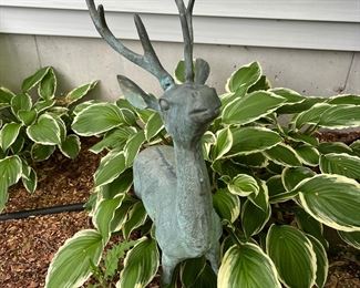 Bronze garden deer