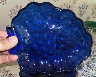 Grape leaf Cobalt plates