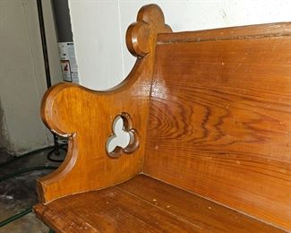 14 foot pew - in two pieces 5 1/2 feet and 8 1/2 feet. Great to make a bench for a breakfast nook. 