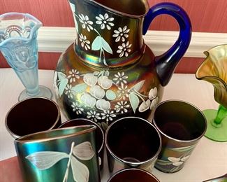 Carnival Glassware Galore - 
This pitcher and 6 glasses $60