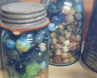 Antique marbles
Lead top Ball jars