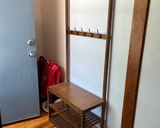 Entry coat rack and shoe storage 68.5 high x 28 x 12.5