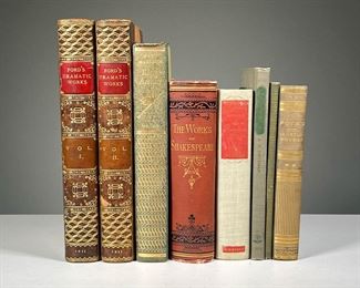 (8PC) [SIGNED] POETRY & THEATER BOOKS | A copy of King Arthur signed by the author, plus: The Works of Shakespeare, The Dramatic Works of John Ford Vol 1 & 2, and various other stories and poetry books. 