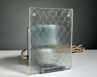 SCHOOLHOUSE ELECTRIC LIGHT | Retro wall sconce with chicken wire glass. -  l. 6 x w. 4.5 x h. 8.5 in