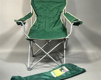 CAMPING CHAIR | Green folding chair in carrying bag. 