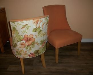 2 of the 6 Braxton Culler Furniture "Tuxedo" Chairs for Dining table. Front and Back views shown.