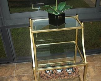 Brass and Glass 3 shelf Table