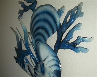 Metal Wall Art in Blue