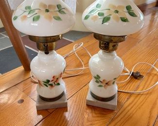 Milkglass Hurricane Lamp