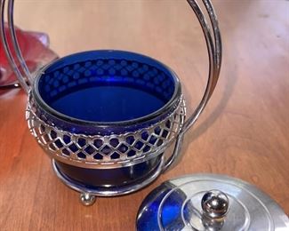 Cobalt Glass Condiment Dish