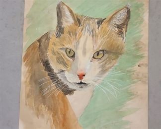 Original Watercolor Cat
