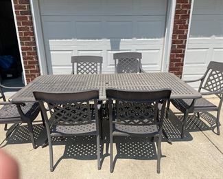 Outdoor table and chair set - metal & very heavy duty 