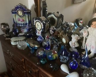 porcelain clocks glassware