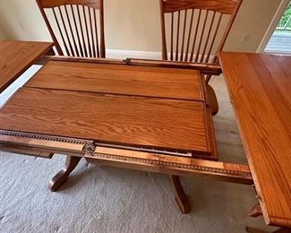 Amish expandable chestnut dining room table